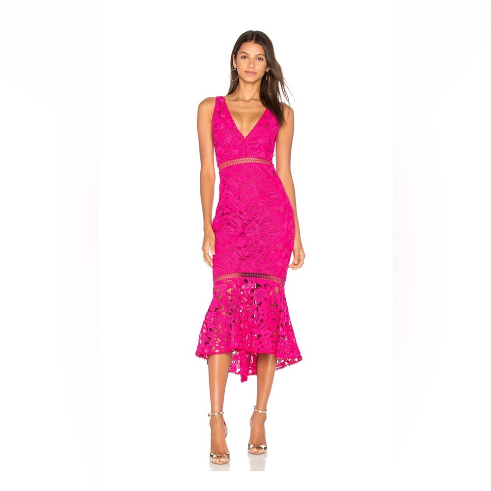 NICHOLAS Azalia Lace Dress in Fuchsia Pink